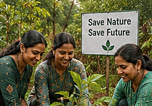 Women planting saplings
