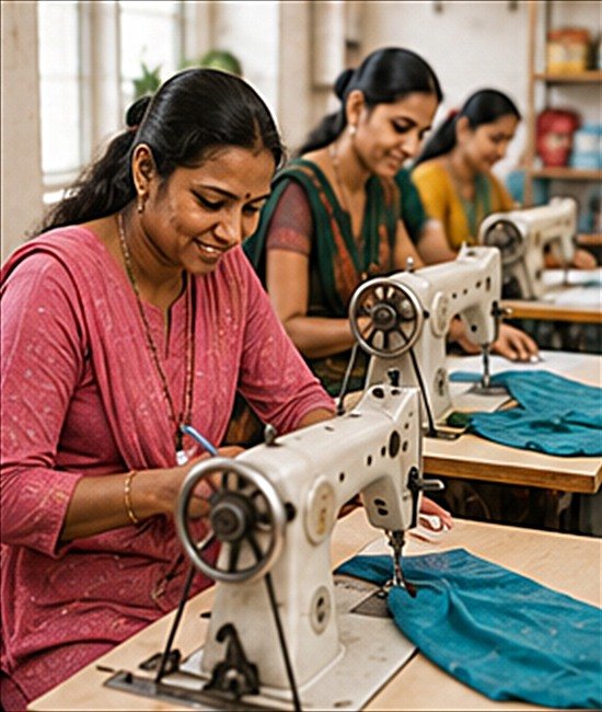 Skill training on sewing machines